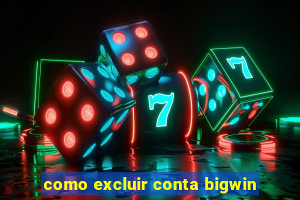 como excluir conta bigwin